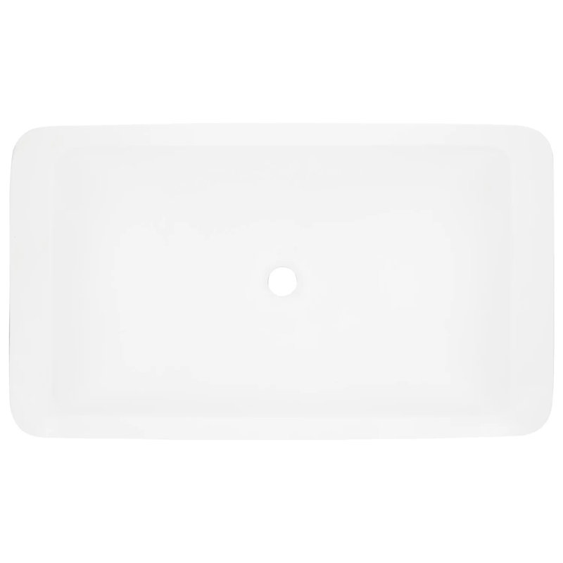 32'' White Matte Resin Rectangular Vessel Sink