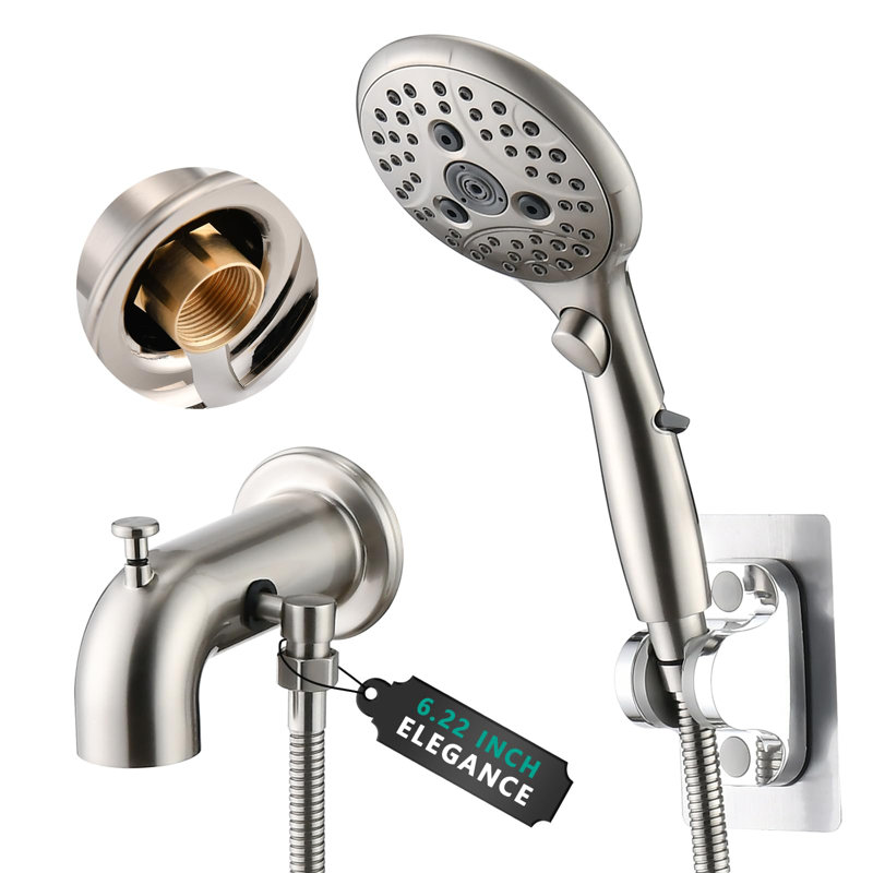 Wall Tub Spout with Diverter, Brushed Nickel