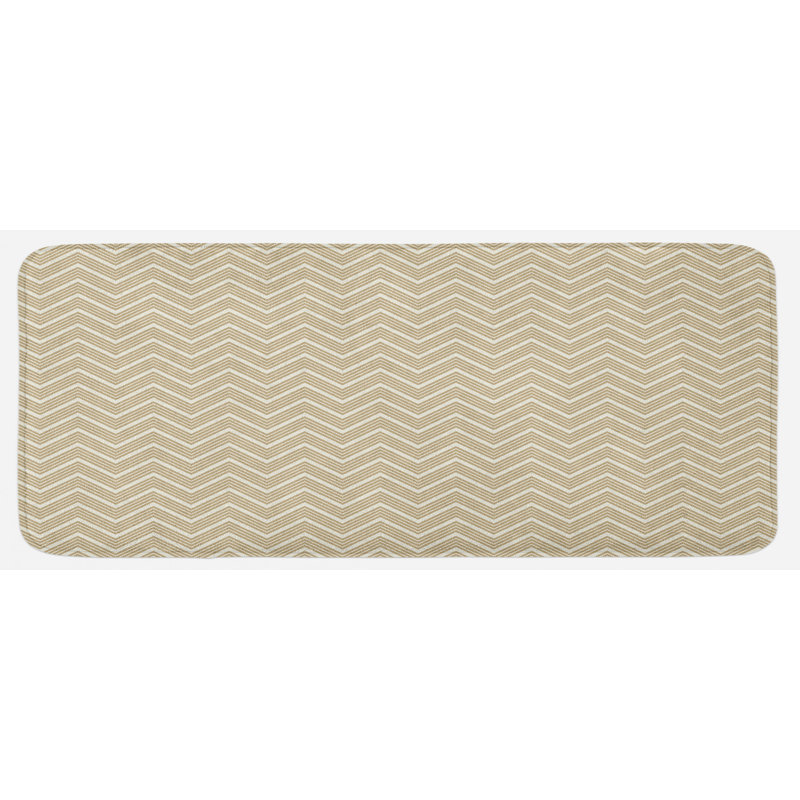 Tapis de cuisine beige ornemental ivoire