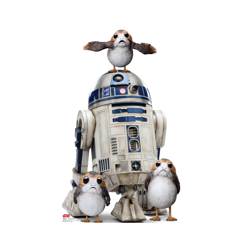 50'' Star Wars R2-D2 and Porgs Cardboard Standup