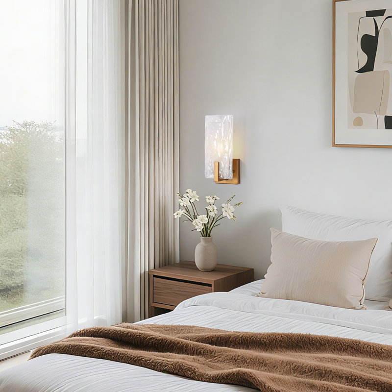 1- Light Dimmable Glass Wall Sconce ETL Certified