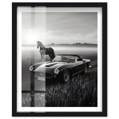 Art mural monochromes majestueux Shadowbox par Notoriart, cadre noir, 16 x 20