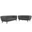Ensemble de canapé et fauteuil rembourrés en tissu 3 pièces Bestow-640023858