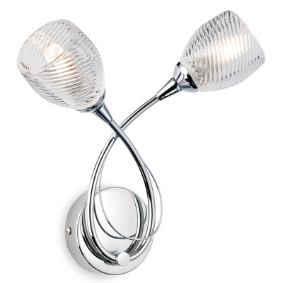 Henley 2-Light Dimmable Chrome Wallchiere