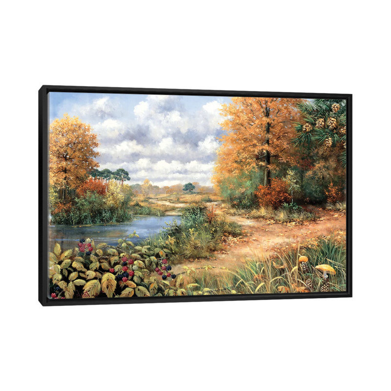" Autumn Time " by Peter Motz, 18" H x 26" W x 1.5" D, No Mat, Black Framed Canvas