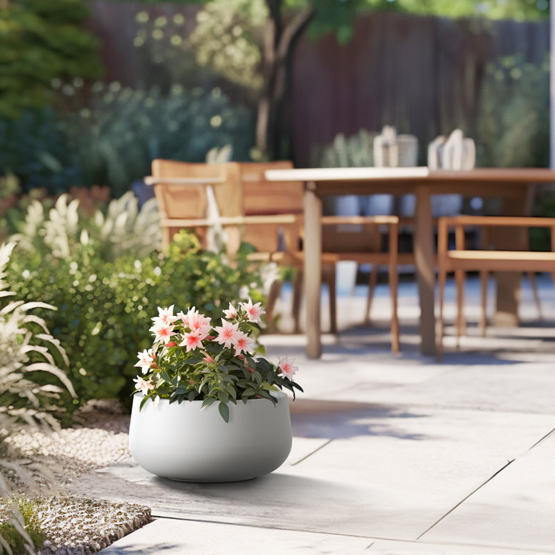 Renfrew Handmade Pot Planter, 8" H x 15" W x 15" D, Crisp White