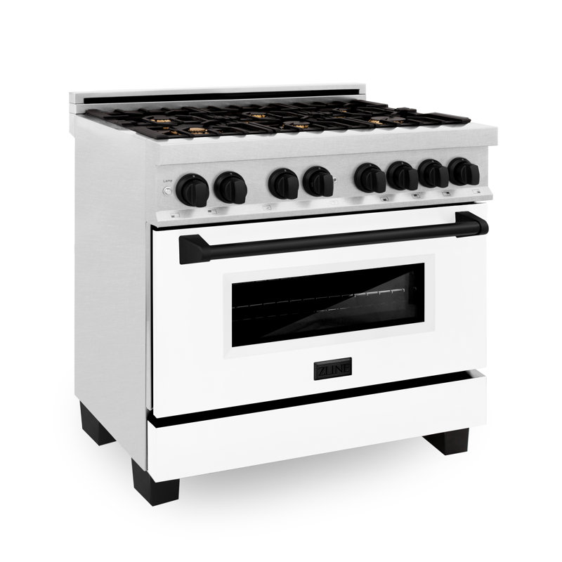 ZLINE Autograph 36" Legacy Dual Fuel Range, Matte Black Satin Stainless Steel
