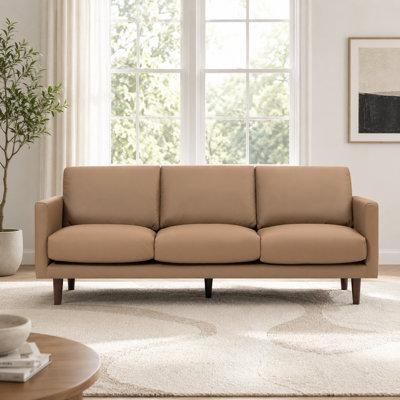 Anabel 81.1" W Modern Genuine Leather Sofa