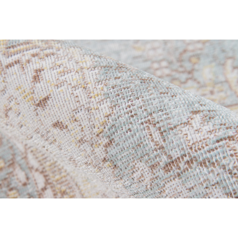 Tapis bleu tissé à la machine Vierzon, Rectangle 7 pi 10 po x 10 pi 6 po