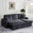 Elfrieda Boneless 92" W Reversible Sleeper Sectional with Storage-2108760594