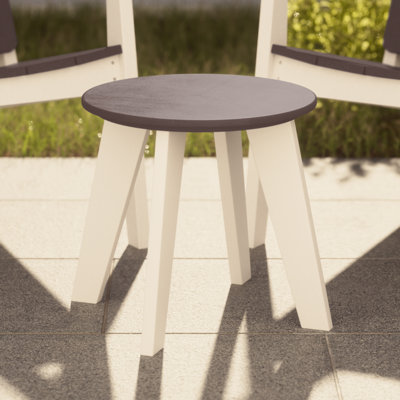 Table de bout d'extérieur ronde 18 po, blanc