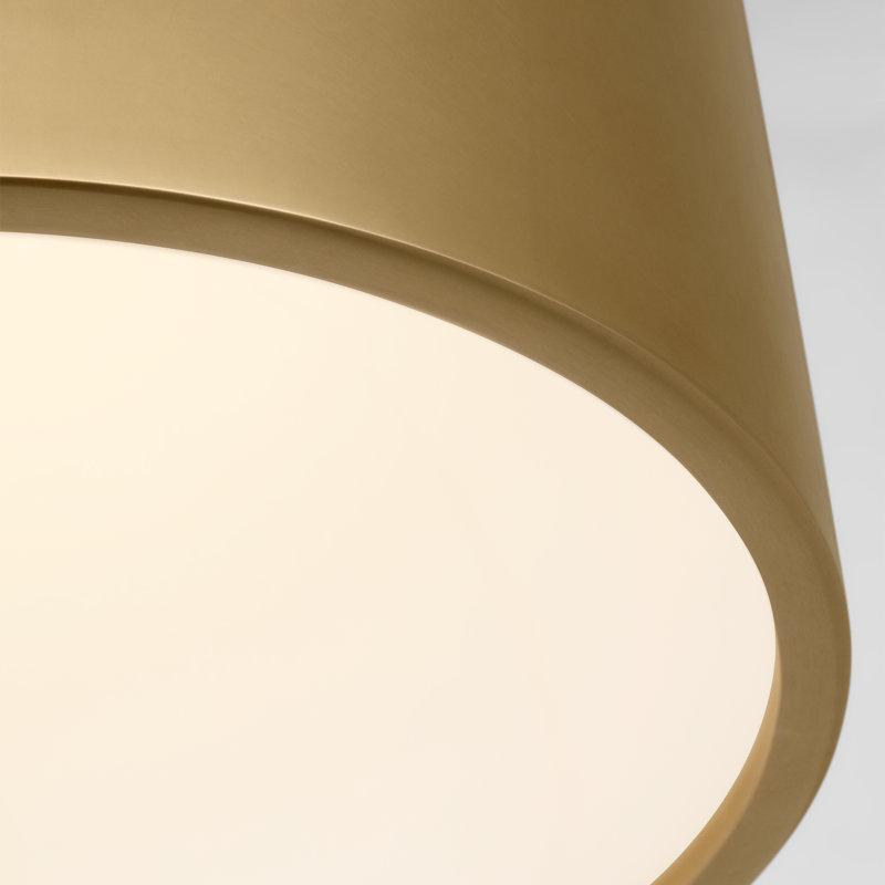 Dola 1 - Light LED Flush Mount, Hand-Rubbed Antique Brass, 6" H x 13" W x 13" D, Clear/Hand-Rubbed Antique Brass