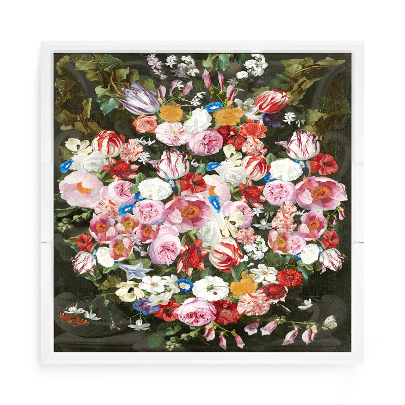 Festoon Flowers Acrylic Square Decorative Tray, 15"W x 15"D x 2"H