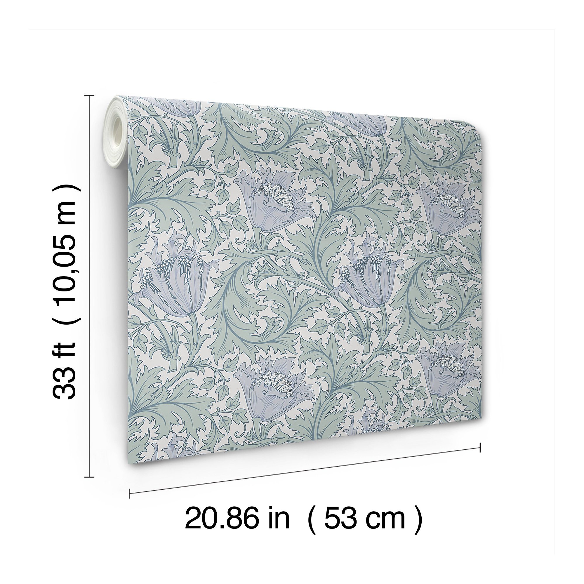 Anemone Floral Wallpaper, Blue