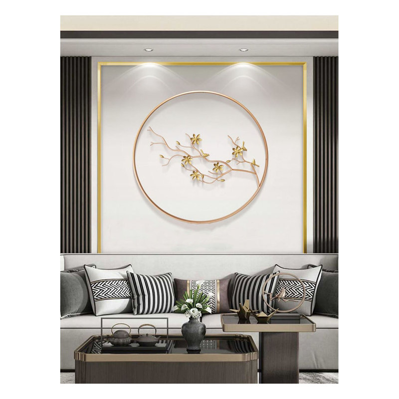 Décoration murale ronde moderne en fer forgé fleur de prunier