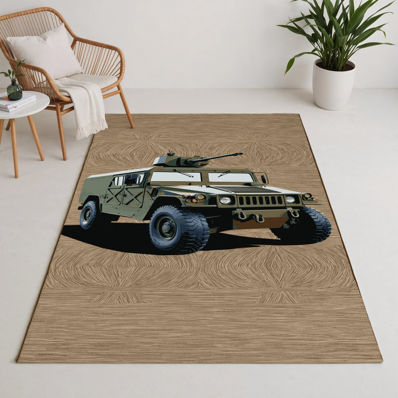 Tapis intérieur et extérieur brun Transport, Rectangulaire 3 pi x 5 pi