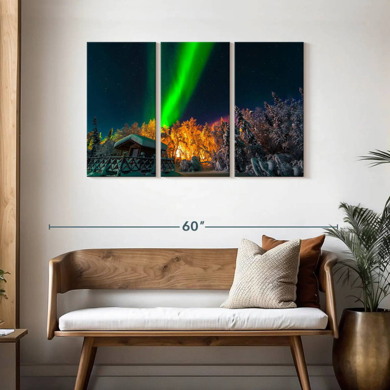 Alvord Wintry Lapland Northern Lights, H 28 po x l 45 po