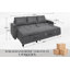 3 Seater Linen Blend Sofa Bed-1253159420