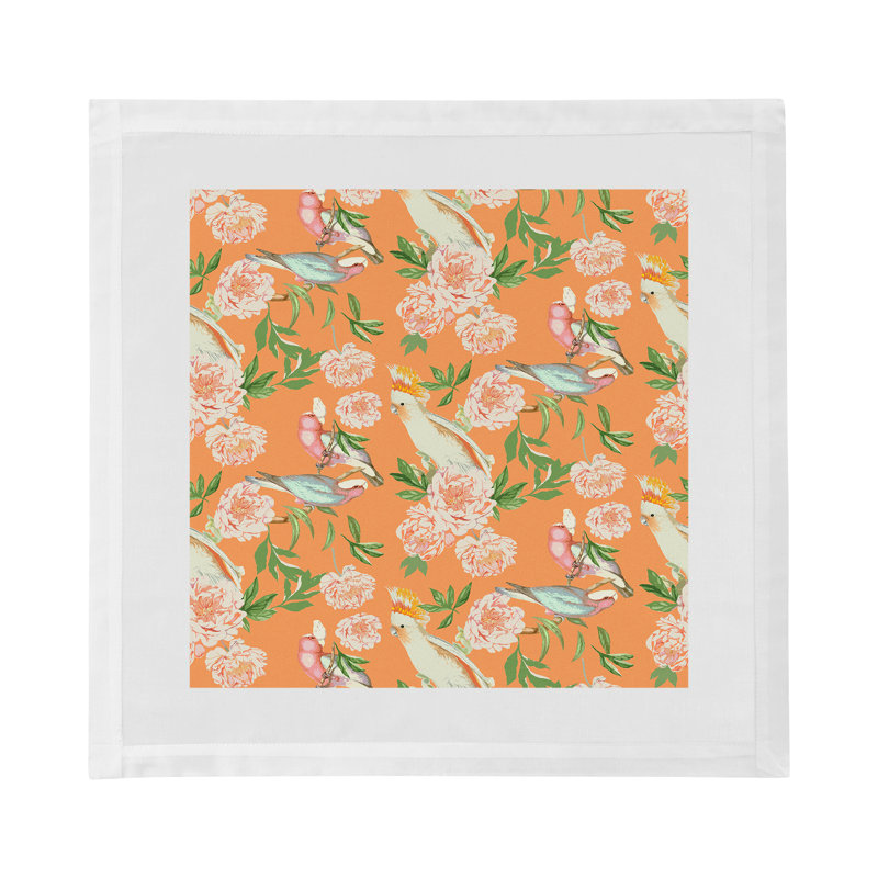 Peony Inspira Hemstitch 22" Linen/Cotton Napkin, Bellini