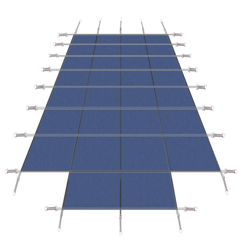 Couvercle de piscine robuste pour piscine creusée 20 x 38 pi certifié ASTM, capacité de 500 lb, résistant aux rayons UV et à l'eau, résistant aux débris et aux feuilles, facile à assembler