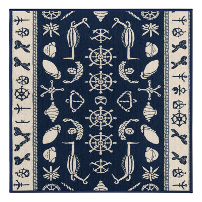 Washable Cape Cod Collection Coastal Area Rug