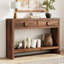 Console 47,3 po en bois avec 2 tiroirs, table de canapé pour le couloir, le vestibule, le salon-183613273-189378241