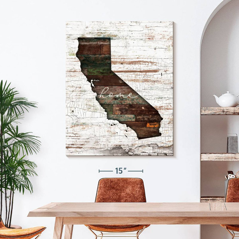 «California Map California Home Map», reproduction sur toile, L 45 po x H 36 po