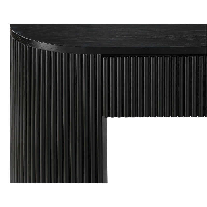 Console en chêne cannelé 52 po Queensbury, Black