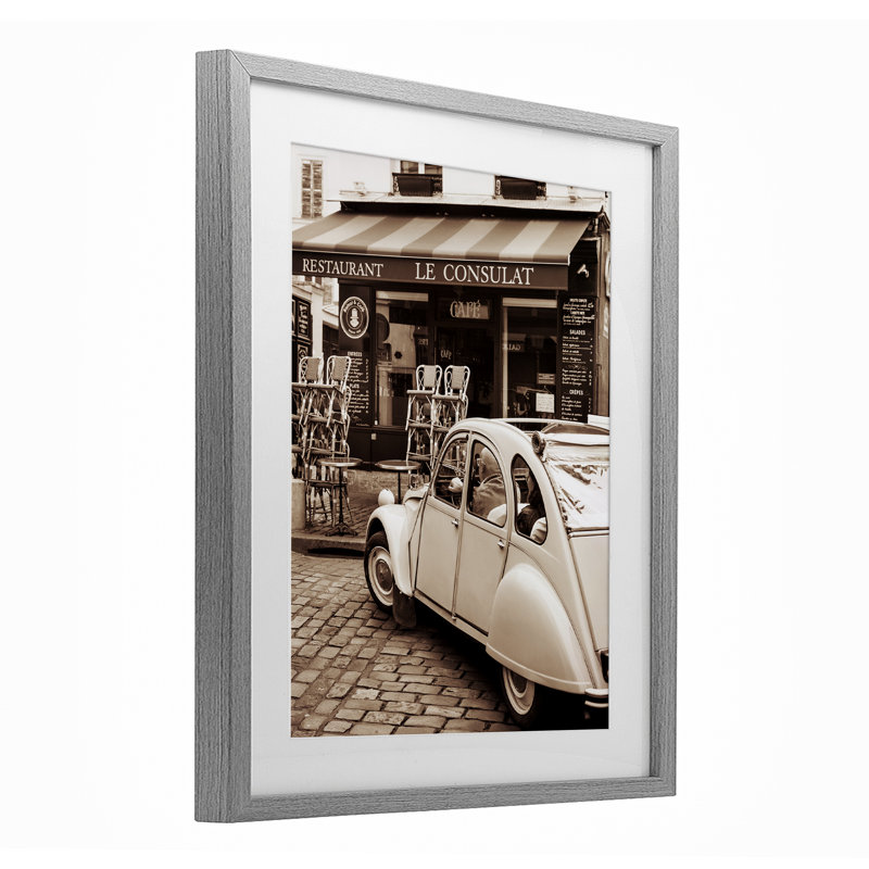 Reproduction sous verre rétro encadrée de restaurant, design par Danita Delimont, H 16 po x l 13 po, Cadre de ferme gris