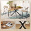 Table de salle à manger ronde pour 4 tables de cuisine avec pieds en acier brun et noir