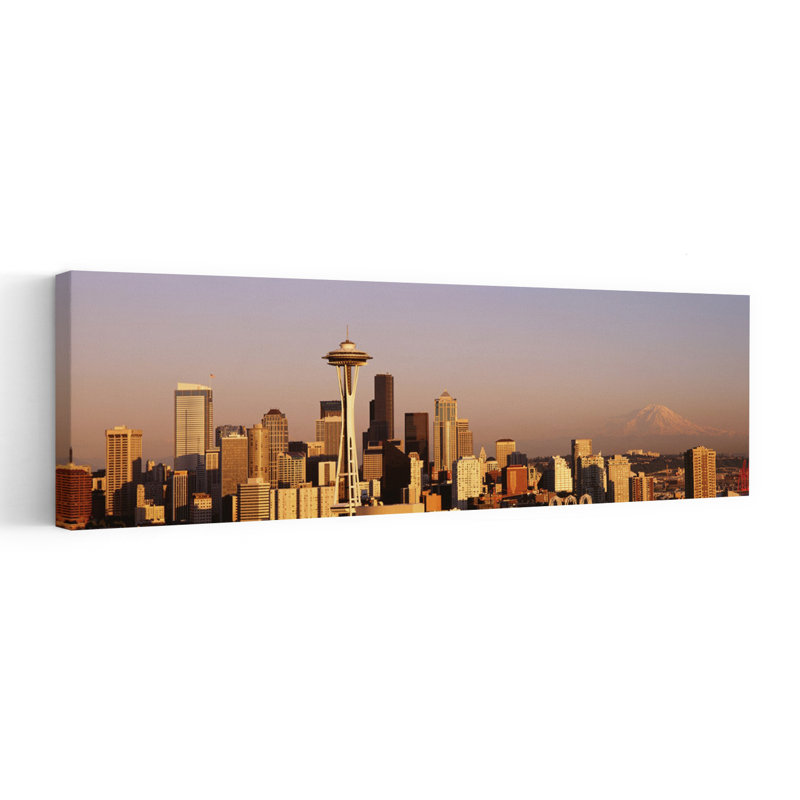 Skyline, Seattle, Washington State, États-Unis, architecture contemporaine, art mural, H 48 po x l 16 po
