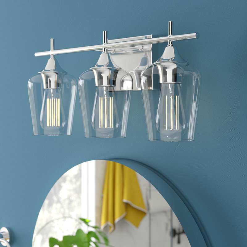 Éclairage pour meuble-lavabo à intensité variable en chrome poli Breena, Chrome poli, Clear