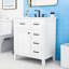 Meuble-lavabo de salle de bain avec lavabo en céramique, 3 tiroirs et armoire de rangement-930778808