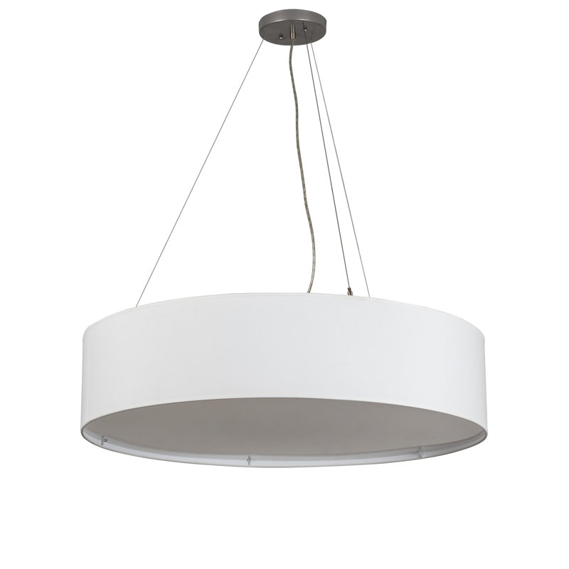 Cilindro 3 - Light Nickel/White Shaded Pendant