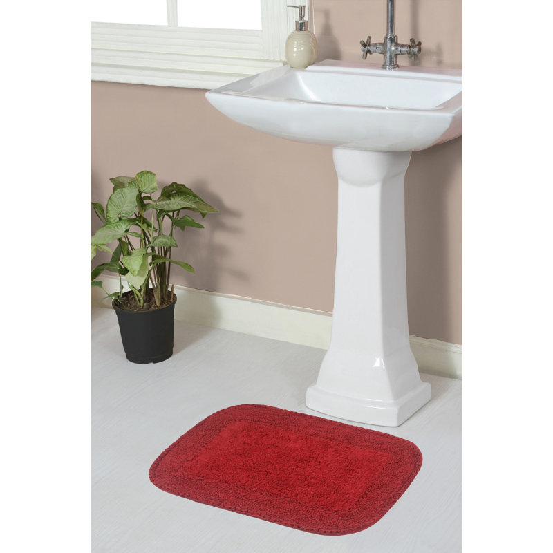 Maytham Bath Rug, Red, Rectangle - 17" W x 24" L