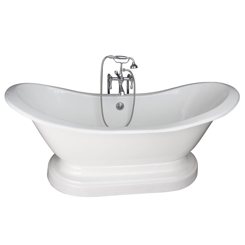 72 " L x 30 " W Freestanding and Mounting / Installation Required Soaking Cast Iron Bathtub, Copper