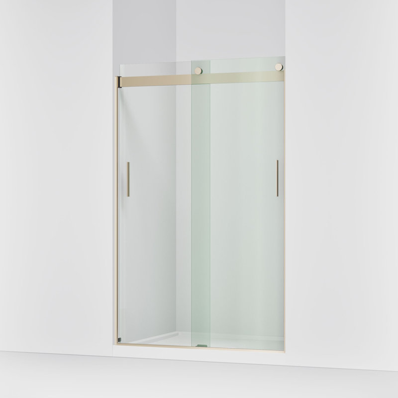 Levity 47.58" x 74" Bypass Shower Door with CleanCoat® Technology, Anodized Brushed Bronze, Crystal Clear