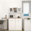 Armoire pour poubelle de cuisine de 67,7 po de hauteur, 3 tablettes réglables, 2 tiroirs et bac basculant, décor moderne blanc pour pièce de bricolage avec placard
