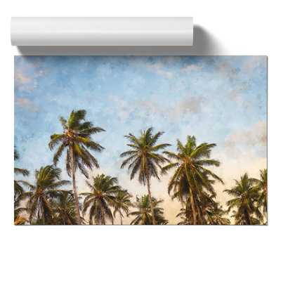 Palm Trees Painting - Frameless Print