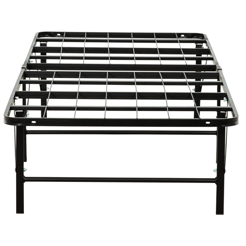 Base de lit simple en métal TG - Excellent support de matelas, structure solide, espace précieux