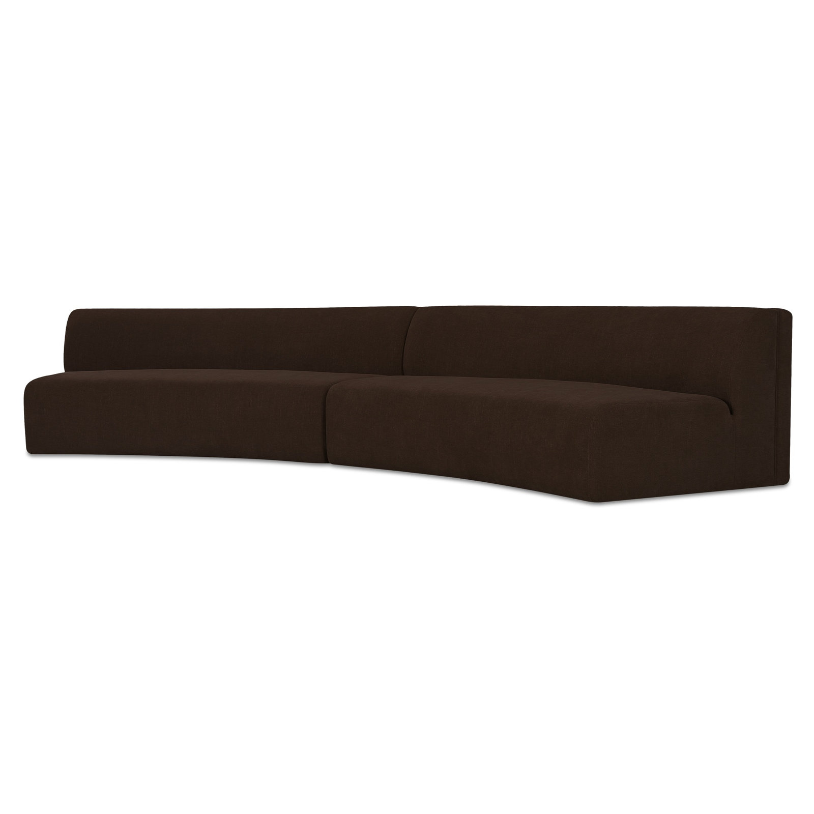 REMI Modular Upholstered Reversible Sectional, Brown Polyester, 28.3" H x 161.4" W x 39" D