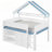 Loft Bed With Canopy Roof And Storage Cabinet-1502846536