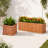 2-Piece Cedar Wood Outdoor Planter Box Set with Drainage, 15-Inch Square and 60-Inch Rectangular, Brown
