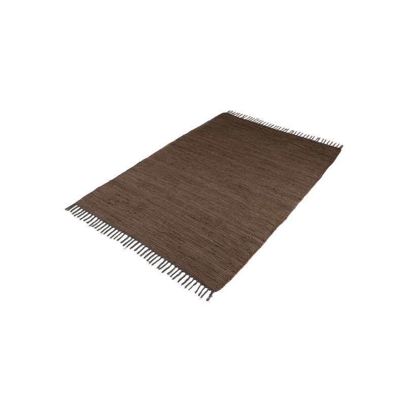 Chindi Uni Solid Colour Hand Crafted Hand Braided Brown Area Rug, Rectangle 140 x 200cm