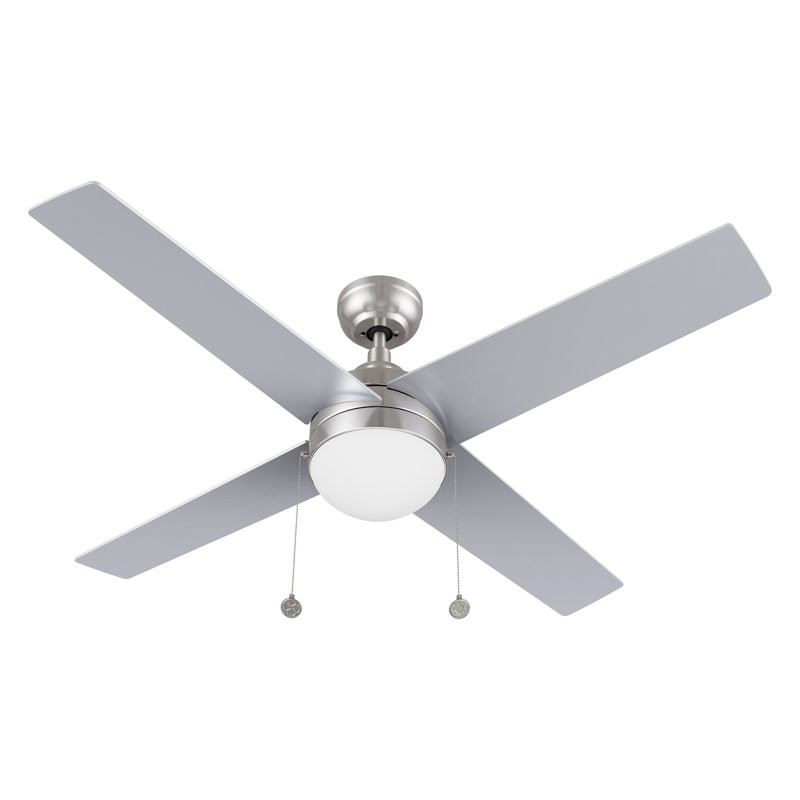Joahan 52'' Ceiling Fan with LED Lights, Silver with Gray Blades