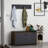 Modern Shoe Cabinet with 2 Drawers & Wall-Mount Hanger, Anthracite | 31.5 x 17.7 x 13.8 inches | 100% Melamine Coated Particle Board, PVC Edgebanding, Multiple Shelves | Stylish & Functional Storage Solution for Entryway-763870784