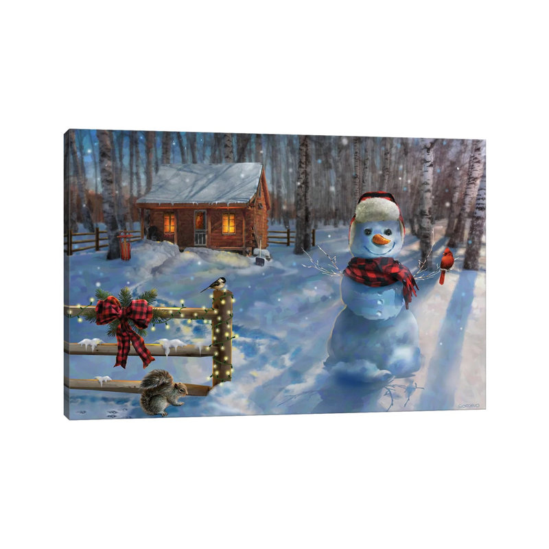 " Moonlit Cabin Retreat " by Giordano Studios, 18" H x 26" W x 1.5" D