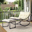 Fauteuil inclinable de patio en métal avec repose-pieds