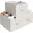Large Storage Baskets For Shelves, Rectangular Closet Organizers With Handles, Foldable Closet Storage Baskets For Utility Room, 3-Pack, Beige Stripes