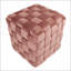 Repose-pieds carré en velours rose tressé de 16 po par LumiSource | Velours | Rosé-1912608903